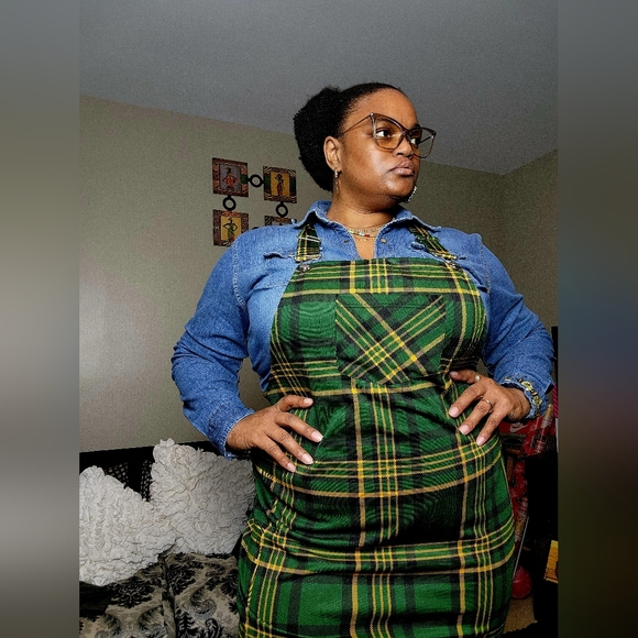 Jolie & Joy by FCT Plaid Jumper Dress | Size 2X - Picture 8 of 9